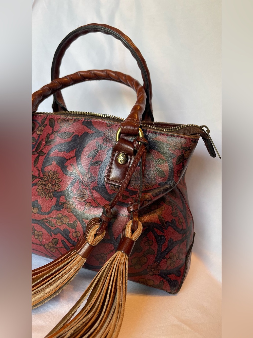 Patricia Nash Angela Satchel Floral Vintage with Tassels - Picture 4 of 11